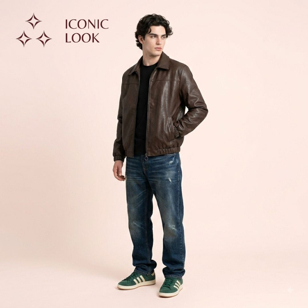 chompa bomber cuerina